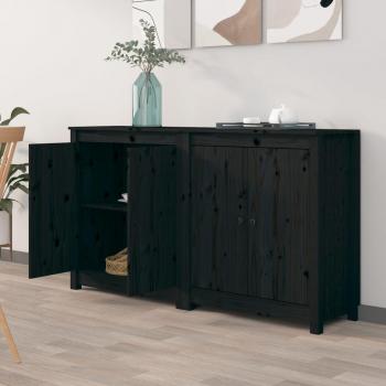 VidaXL 2-Piece Black Sideboard Set 70x35x80 cm