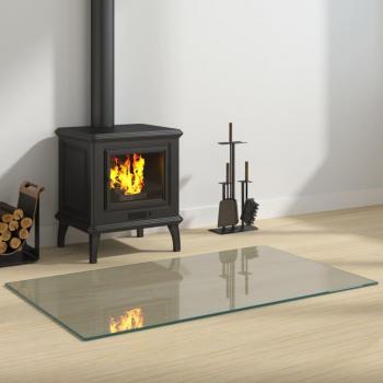 100x60 cm Tempered Glass Fireplace Plate by vidaXL