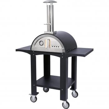 Ultimate Outdoor Cooking Station: Free Standing Extra Large Pizza Oven with Prep Stations and Built-in Shelves