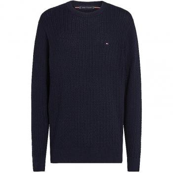 Slim Fit Strickpullover mit Fischgrät-Struktur – Marine XXXL