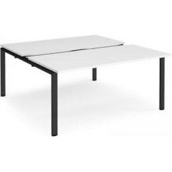 Back‑to‑Back Bench Desk with Sliding Tops – 1600 × 1600 mm (Black Frame)