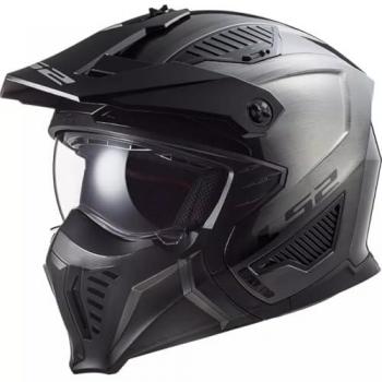 LS2 Casco Jet OF606 Drifter Jeans-Titanio, material exterior de policarbonato