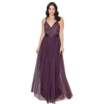 Maya Deluxe – PL4‑1124 – Bal de l’Honneur : Robe Femme Maxi, Longue, Col V, Sans Manches