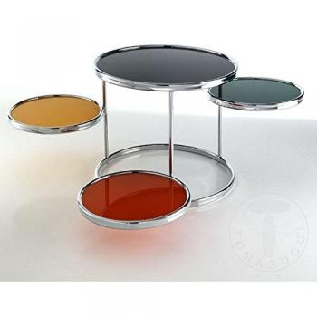 Tavolino Tonk 60 cm Ripiano Grande Vetro