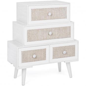 YES EVERYDAY MDF-Kommode Montiel mit vier Schubladen in Weiß 60x30,5xH70,5 cm