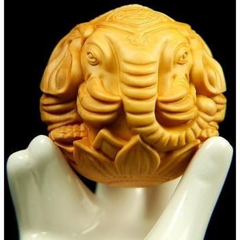 45mm Boxwood Elephant Statue for Living Room Decor
