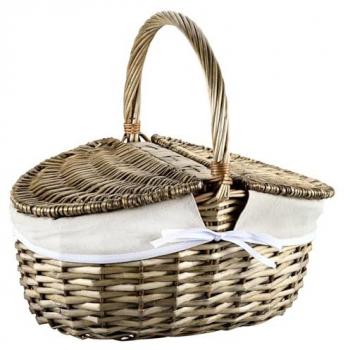 Kesper Picknickkorb m. Textilfutter, braun