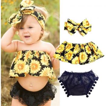 Newborn Baby Girls Lace Halter Swimwear