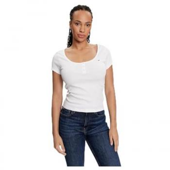 Tommy Jeans Slim Fit T-Shirt mit Rundhalsausschnitt Modell 'HENLEY', Größe S