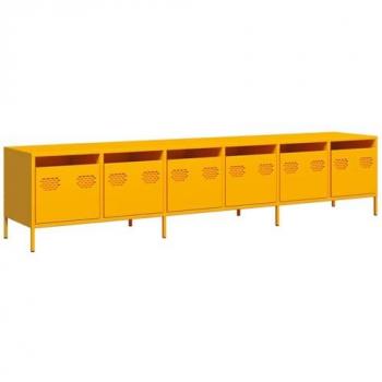 Mobile TV Giallo Senape 202 x 39 x 43,5 cm Acciaio Laminato A Freddo – Vidaxl