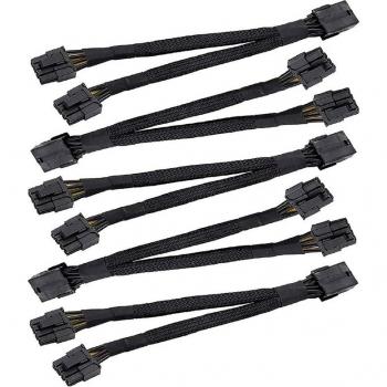 5Pcs 20cm 8 Pin Female to Dual 8 Pin (6+2) PCIe Power Cable