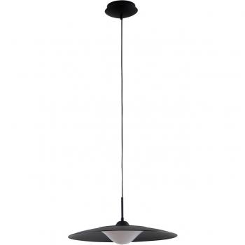 Lámpara colgante Lucande Foco LED, negro arena, metal, Ø 50 cm