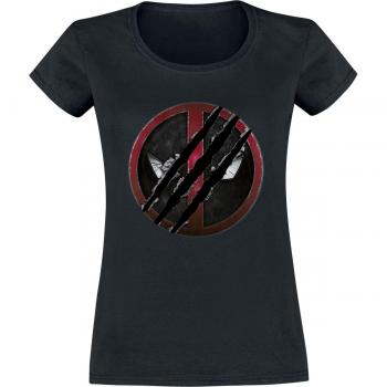 Deadpool Noir – T-shirt Femme Marvel à manches courtes