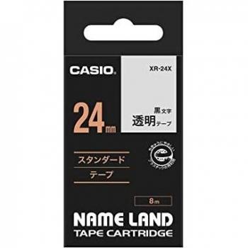 Casio XR-24X1 Schriftband Bandfarbe: Transparent Schriftfarbe: Schwarz 24 mm 8 m