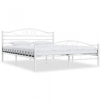 Sonata Bed Frame White Metal 160x200 cm