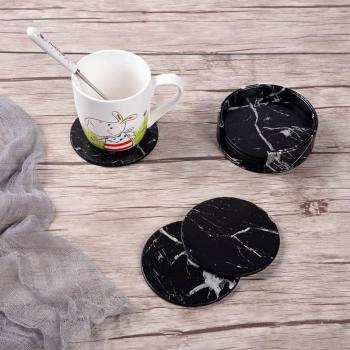 Stylish Leather Coaster Set with Holder