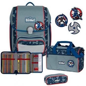Scout Schulranzen Set 4tlg. Blue Ninja
