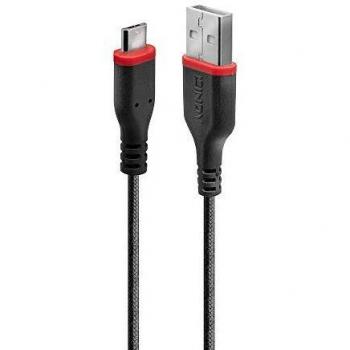 USB‑A to Micro‑B 2 m Reinforced Lindy Cable – Fast Charge & Sync (3A)