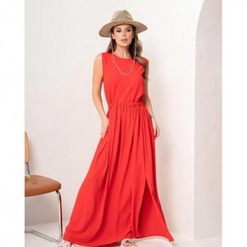 Maxi-Sommerkleid mit Schlitz ISSA Plus S blau