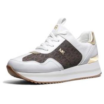 Sneakers Raina di Michael Kors Bassa in Marrone, Oro e Bianco