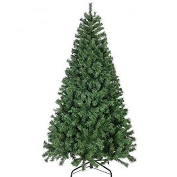 Albero di Natale finto verde H 180 cm con base in metallo, folto con 800 rami
