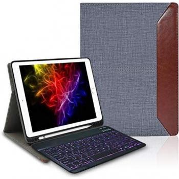 Lachesis Keyboard Case Grigio Denim per iPad Pro 10.5 (2017) – Retroilluminazione in pelle