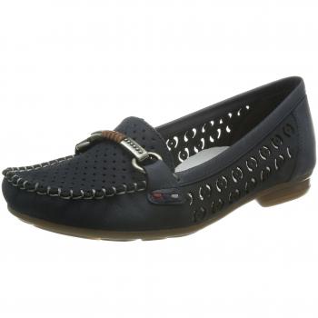 Rieker 40085 Damen Mokassin Nussblau 36 EU