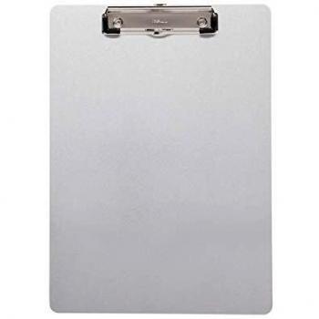 Porte-bloc en aluminium A4 avec pince nickelée