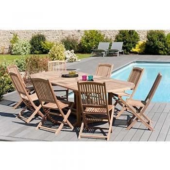 Table de Jardin en Teck 200-300 x 120 cm