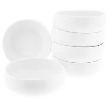 Almina 6‑teiliges Suppenschüssel-Set aus Porzellan (Hochglanz Weiß)