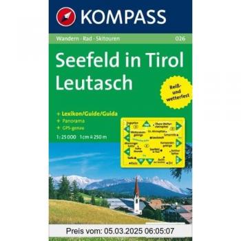 Seefeld in Tirol, Leutasch: Wandern / Rad / Langlauf. Mit Panorama. GPS-genau. 1:25.000