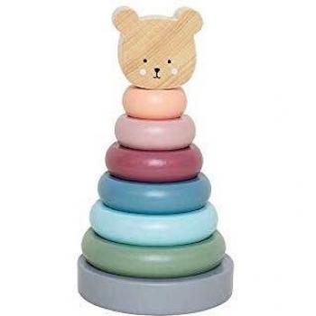 Pyramide en bois à empiler Teddy pastel Jabadabado