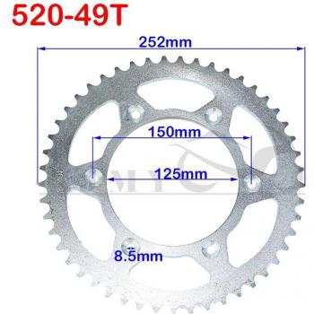 Piñón trasero 520 para motocicleta 49T