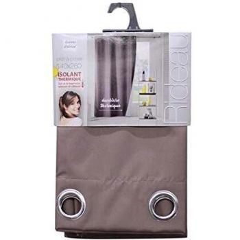 Rideau à 8 Anneaux Taupe 140x260cm Rideau Thermique en Polyester ICEMOUNT