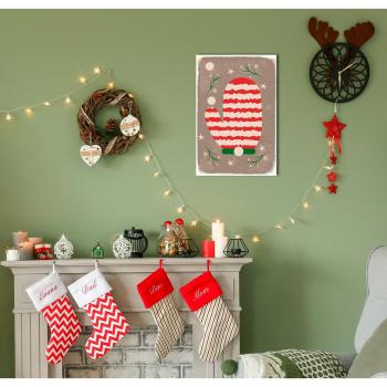 Queence Metallbild „Christmas Glove“ – Winterdeko-Stahlschilder (einfaches Bild)