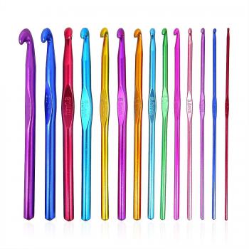 Punto de crochet: 14 ganchos de aluminio multicolores