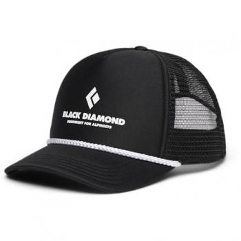 Black Diamond Flat Bill Trucker Hat, Black/Black