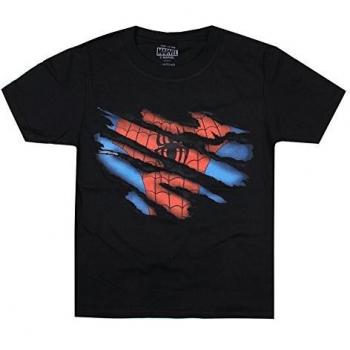 Camiseta de Superhéroe Spiderman, Negro, Talla XXL para Niños