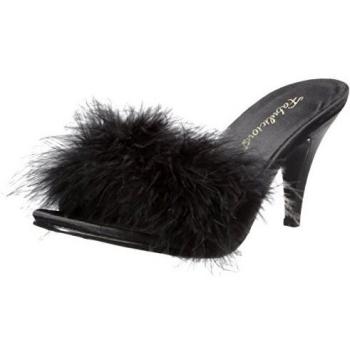 Fabulicious AMOUR-03, Damen Sandalen, Schwarz (Blk satin-fur)