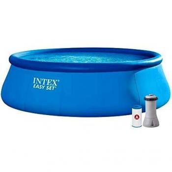 Intex 26166np Piscina Rotonda con Scaletta, Telo Base e Copertura 457x107 cm