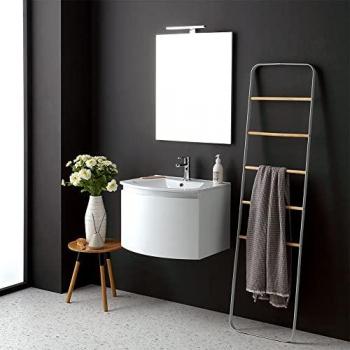 Armoire suspendue Valentina Kiamami 62 cm blanc, forme arrondie, miroir intégré Riva