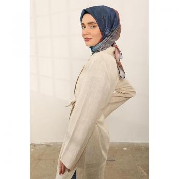 Esarfa Digital ShantuQ 90x90 Blu/Marrone