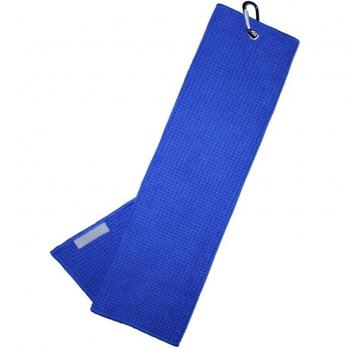 Microfiber Waffle Golf Towel 12x20 Tri-fold with Carabiner Clip