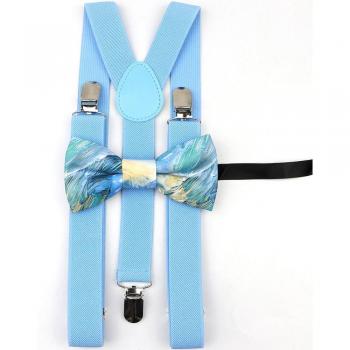 Fashionable Men's Y-Back Braces with Leather Bowtie