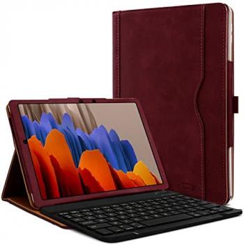 Étui & Clavier AZERTY Bordeaux pour Galaxy Tab S7+ (SM‑T970) – 12,4