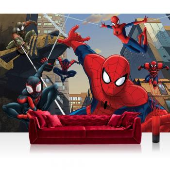 Kindertapete Marvel Spider‑Man 200 × 140 cm – Cartoon Spinnenmann Häuser