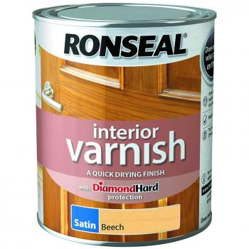 750ml Satin Beech Interior Varnish by Ronseal