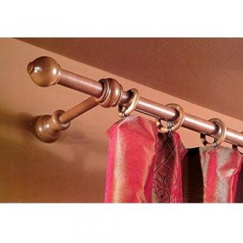 Bastone in legno, spessore 23 mm, finitura bianca, lunghezza 200 cm con supporto