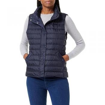 Chaleco de abrigo ligero para mujer Gant, acolchado, con bolsillos ribeteados, color azul marino, talla M
