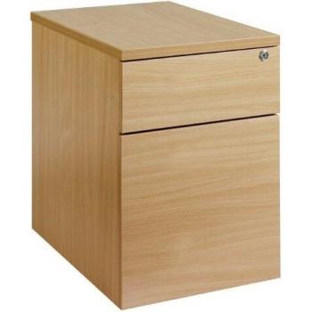 Deluxe 2‑Drawer Mobile Pedestal with Solid Base – DMP2B Beech